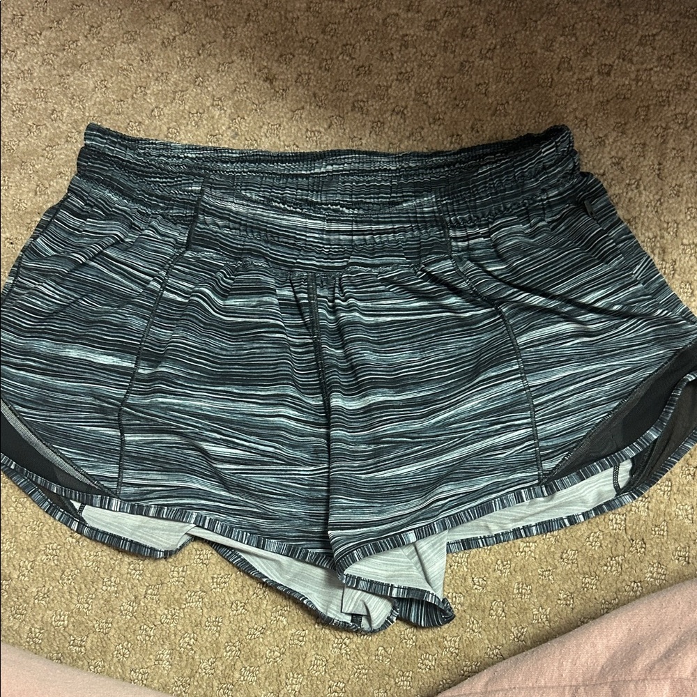 Women's Black and Gray Athletic Shorts
